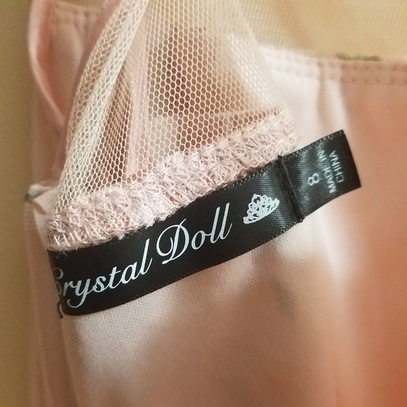 Crystal Doll Pink Flower Tulle Dress - Picture 8 of 9